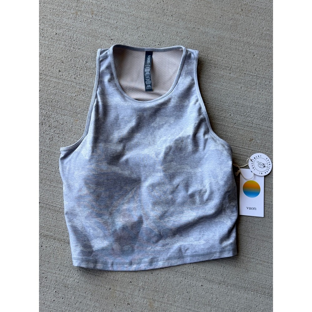 Vuori Elevation Plyo Tank Pale Heather Camo Gray Activewear VW1004 XL NEW